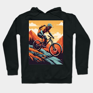 Downhill Mountain Biker Painting Hoodie